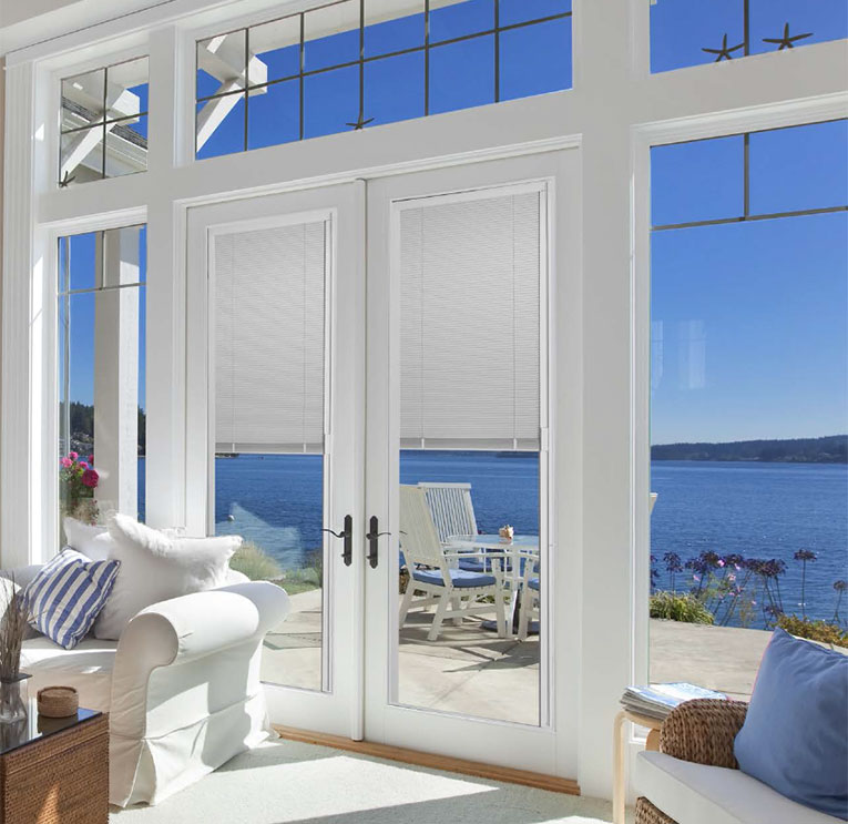 double doors with internal-blind-between-glass in the family room