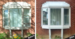 installation three panels bay window in Newmarket, Ontario