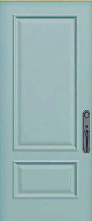 ligh blue steel door