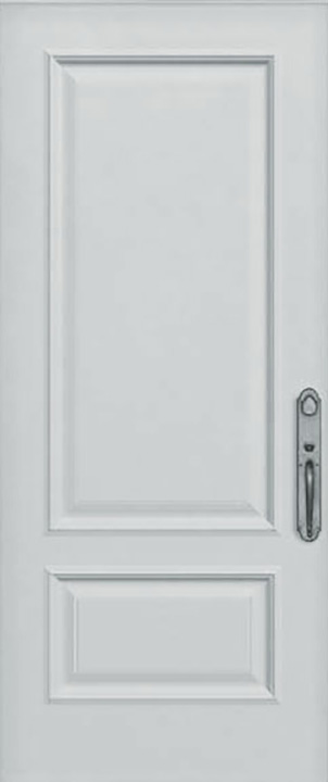 light grey steel door