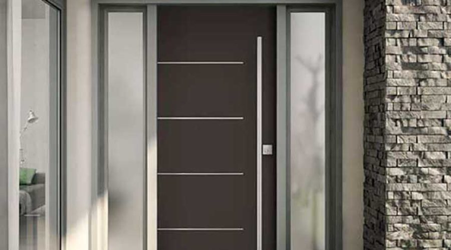 Entry view of the modern steel door
